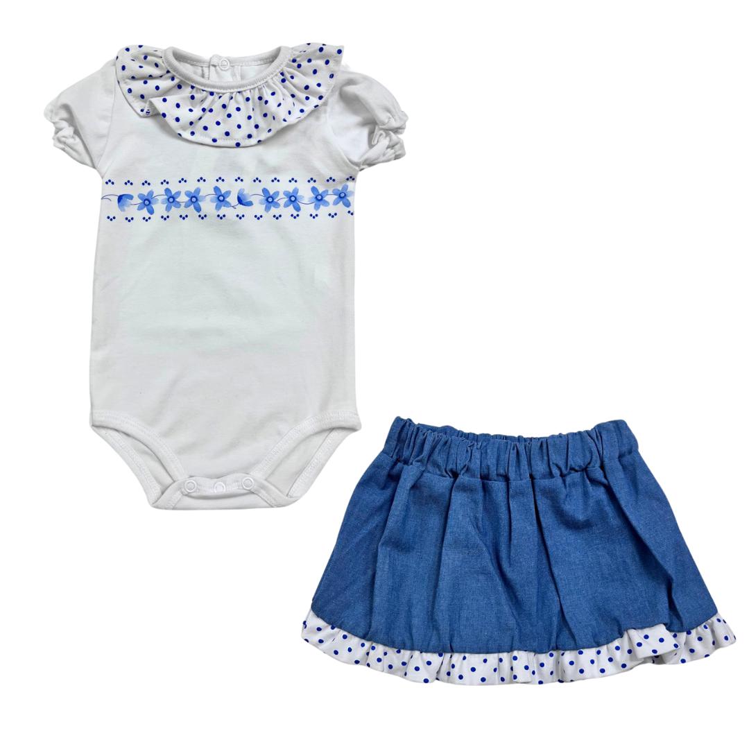 FS conjunto de falda bebé y body de verano para niña