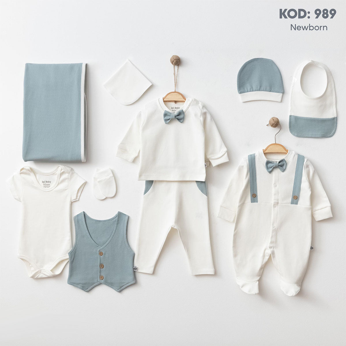 Conjunto de bebé de algodón cálido de 10 piezas.
