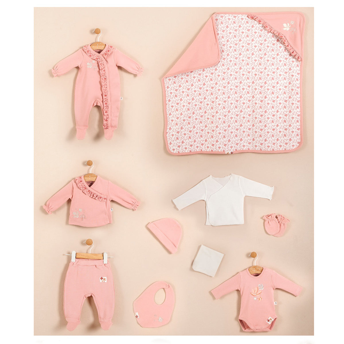 Set 10pz Neonata Floreali 100% cotone