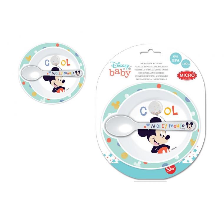 Disney set plato+cuchara mickey +10m