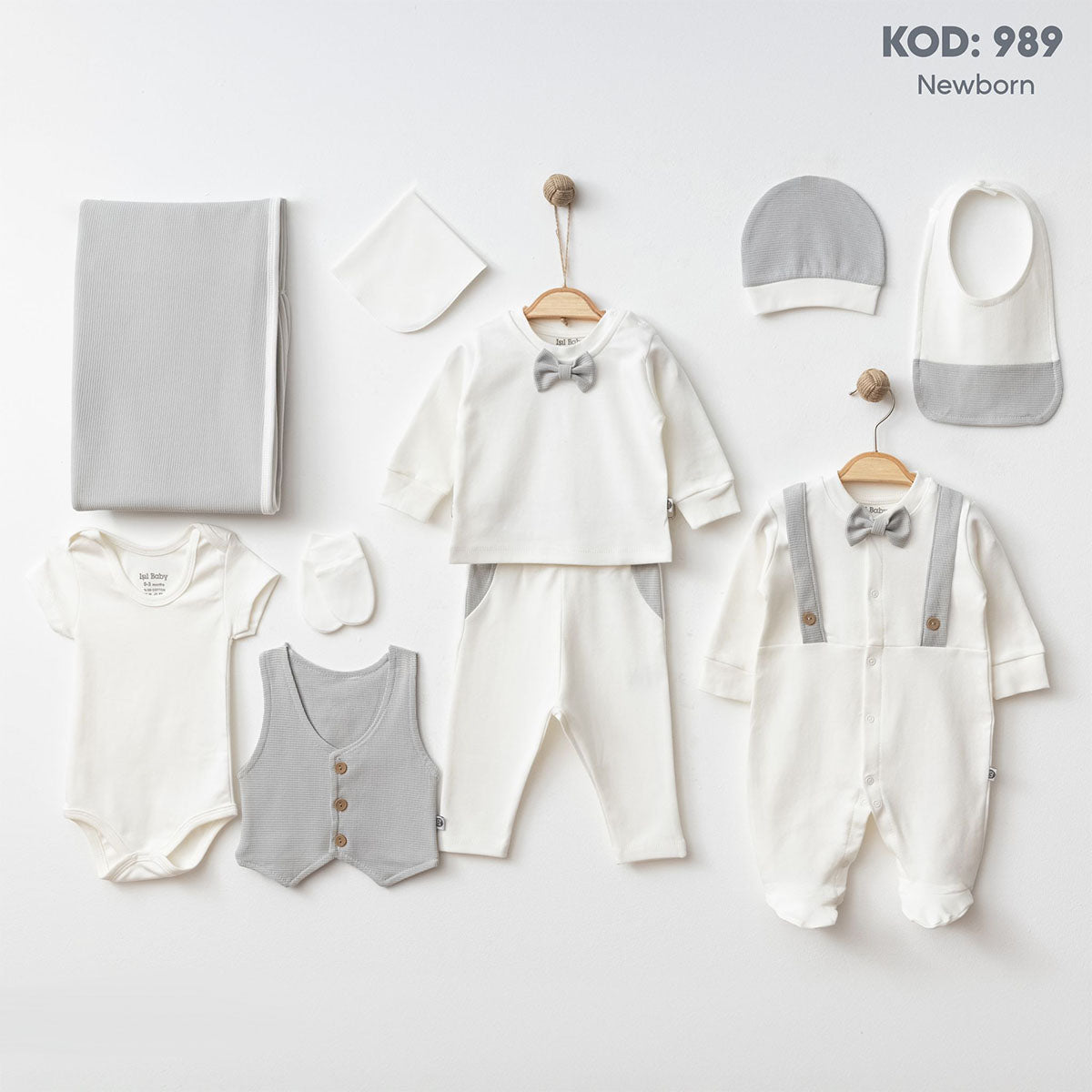 Conjunto de bebé de algodón cálido de 10 piezas.