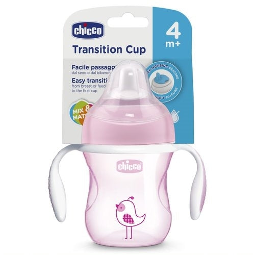 Borraccia Chicco in silicone rosa con manici