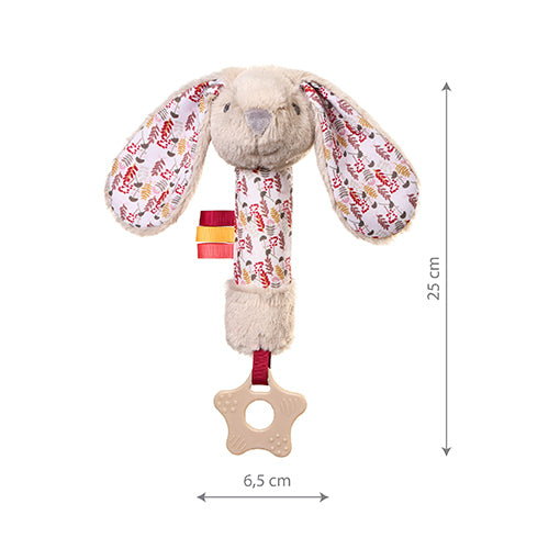 Sonaglio Peluche Coniglio con Massaggiagengive – Gioco Sensoriale per Neonati