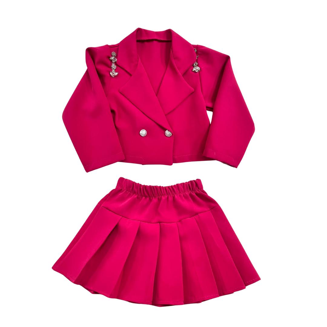 Traje niña fucsia