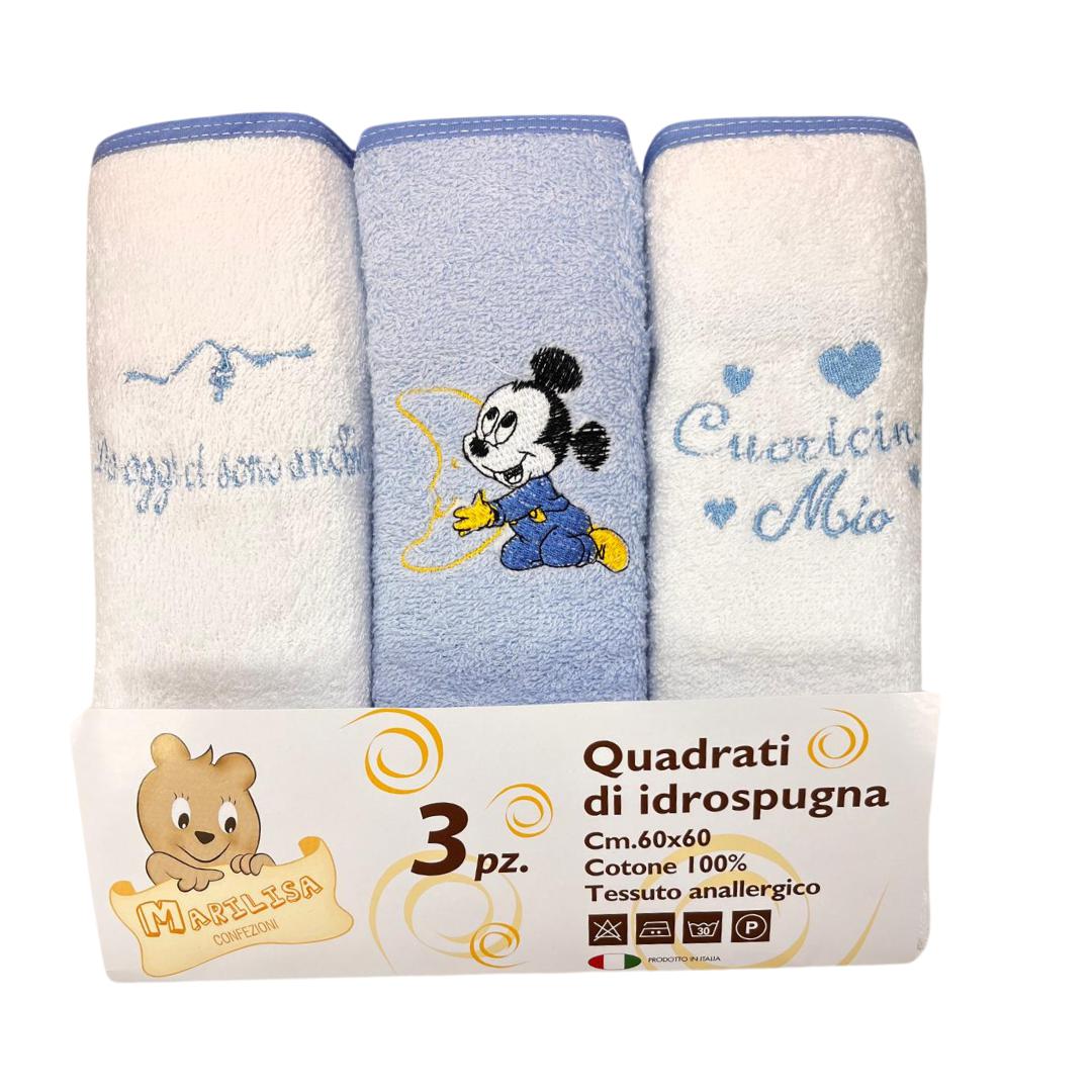 Set 3 Quadrati di Idrospugna Marilisa Mickey