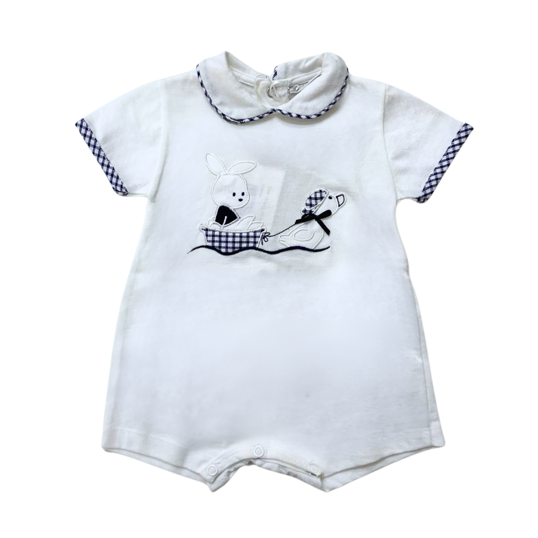 ele-barboteuse bébé en coton féminin. Lapin