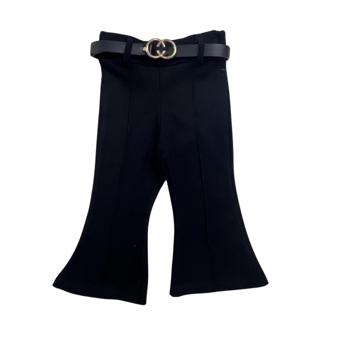 Pantalon fille évasé noir