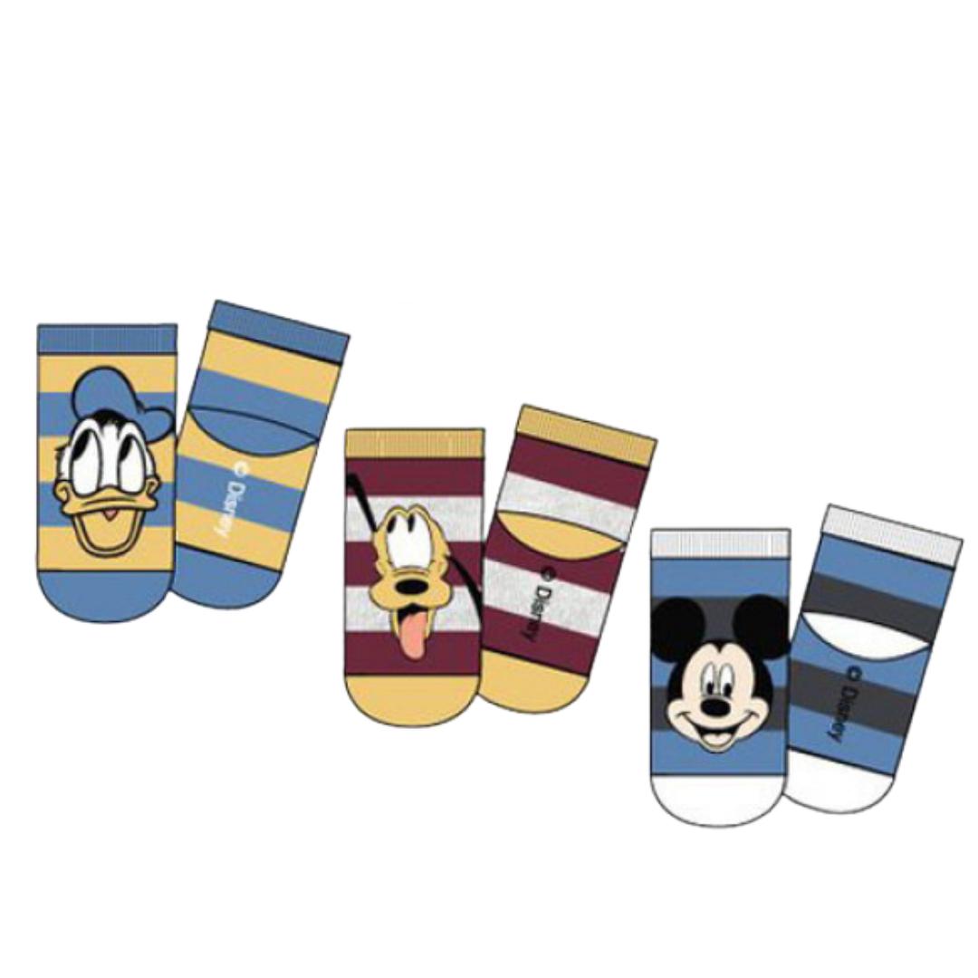Calcetines Pato Donald, Plutón, Mickey Mouse 3uds
