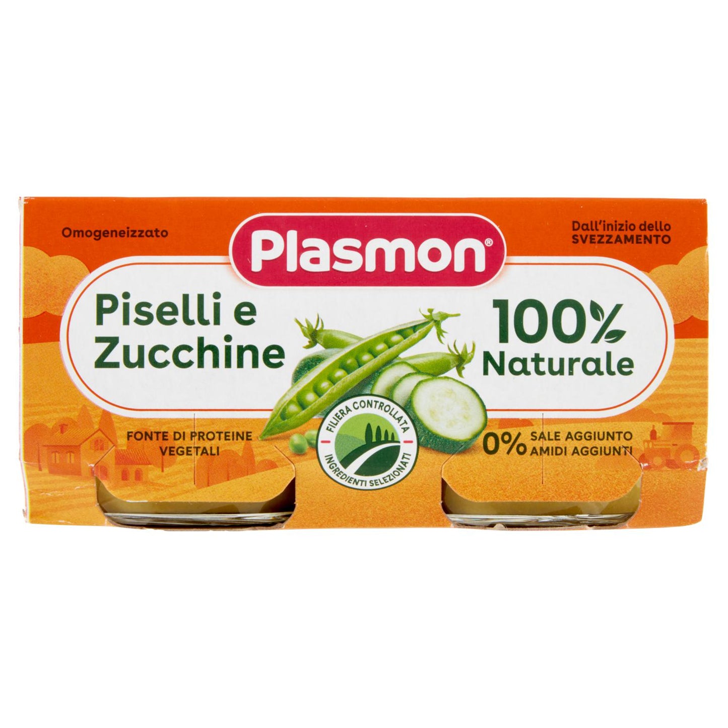 Plasmon papilla con guisantes y calabacín 2x80gr