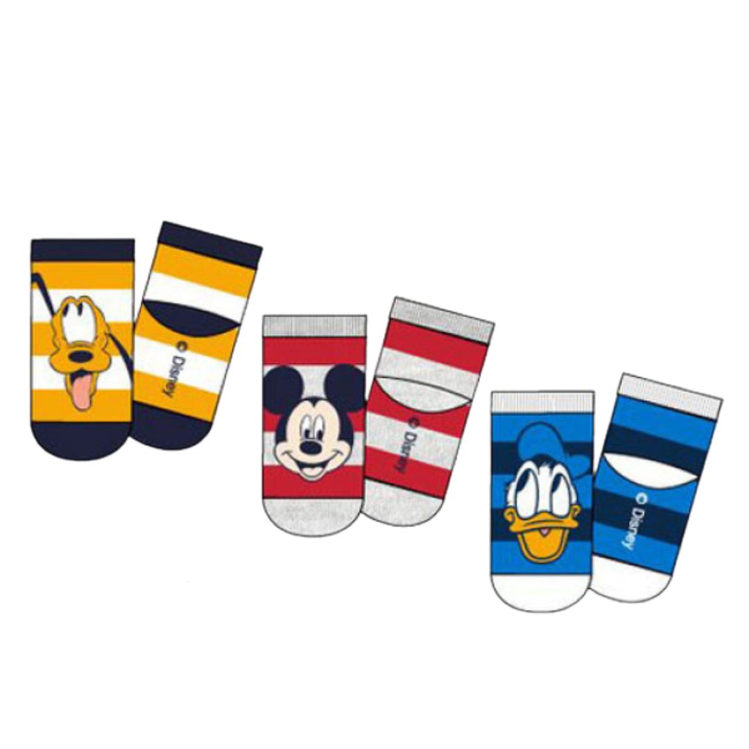 Calcetines Disney Pluto, Mickey Mouse y Pato Donald 3uds