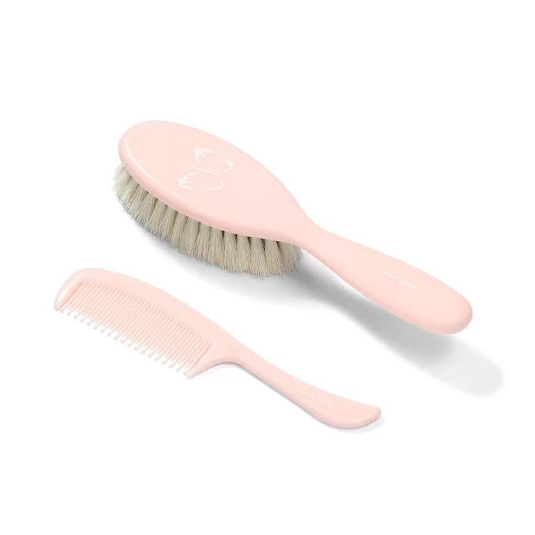 spazzola e pettine setole naturali super morbide BabyOno rosa