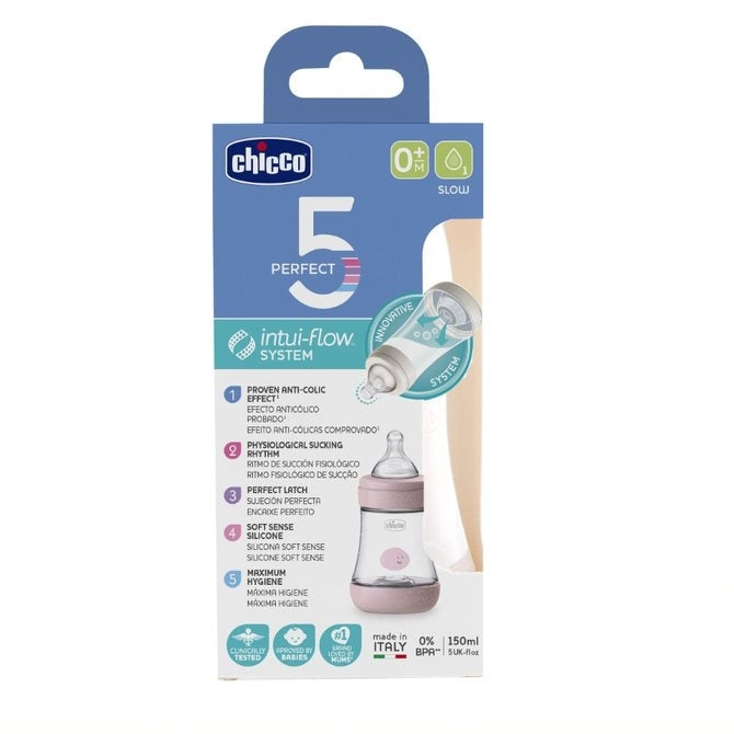 Perfect 5 Biberon 150 ml Rosa Sasso- Flusso lento