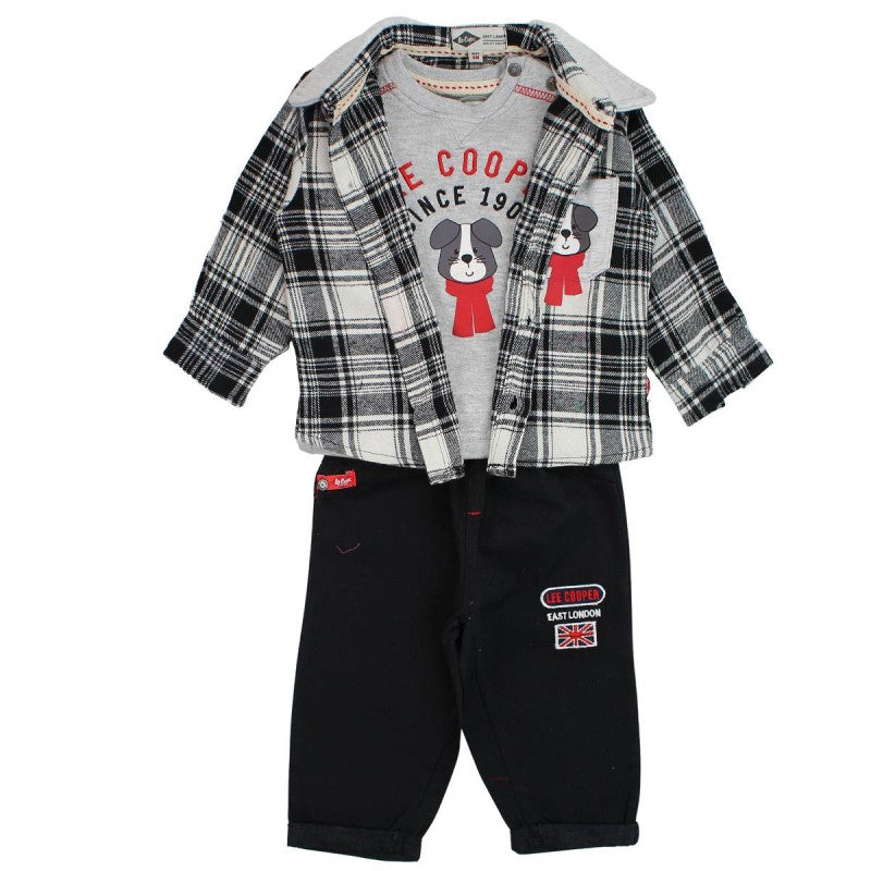 Completo Bambino Lee Cooper - 3 Pezzi con Camicia e T-shirt