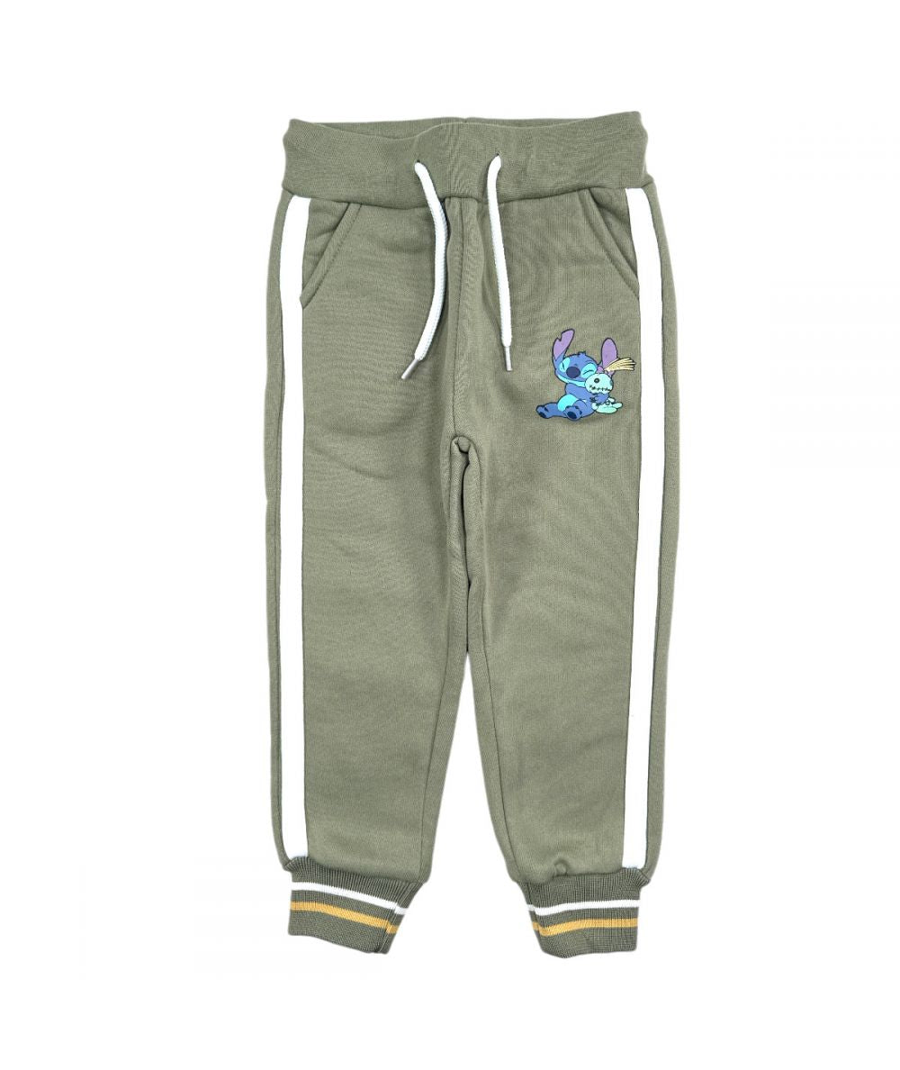 Pantaloni sportivi stitch caldo cotone verde militare