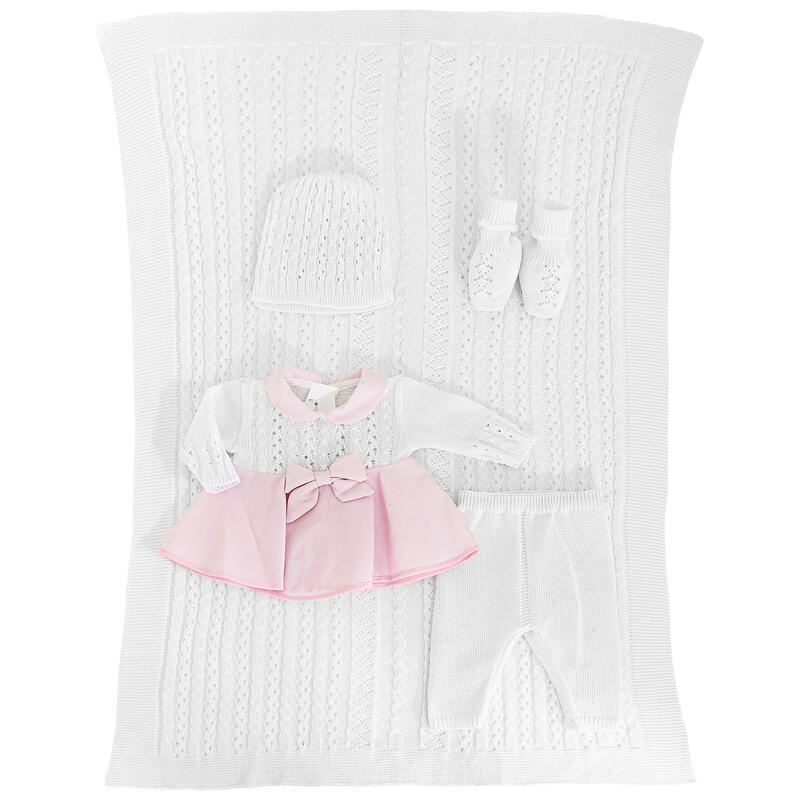 Set Corredino Prima Nascita Maglia – Eleganza e Morbidezza per il Tuo Bebè