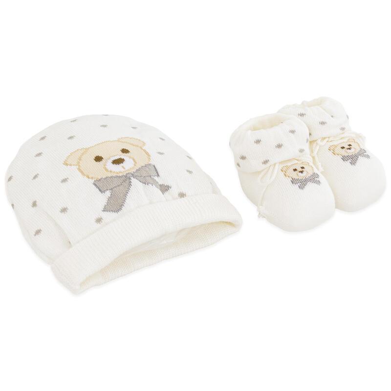 set scarpette e cappellino Caveja masch. grig Caldo Cotone