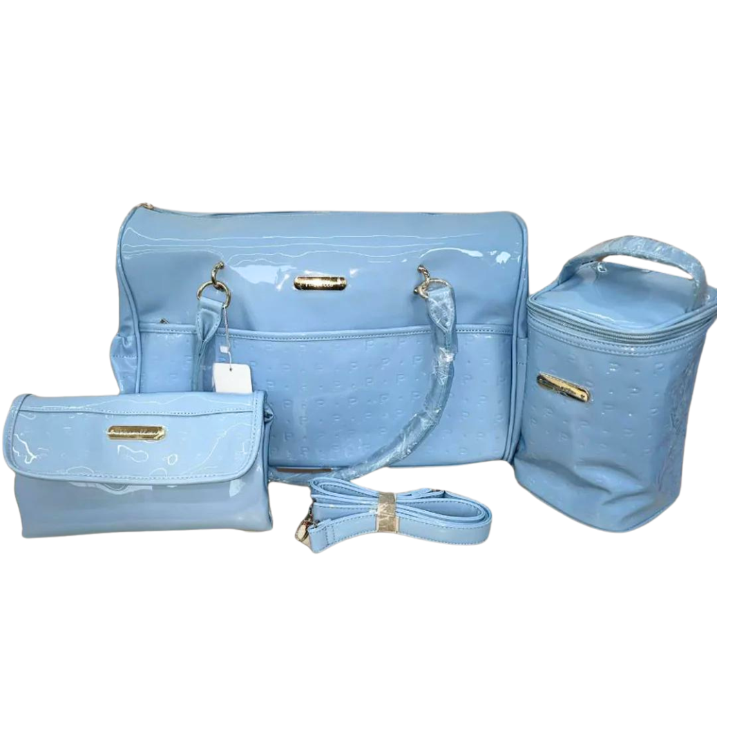 Conjunto de bolsa de lona Pastel azul brillante