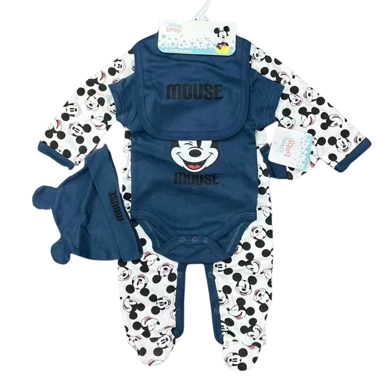 Set Neonato/ Bimbo Disney Topolino Mickey Mouse – 5 Pezzi