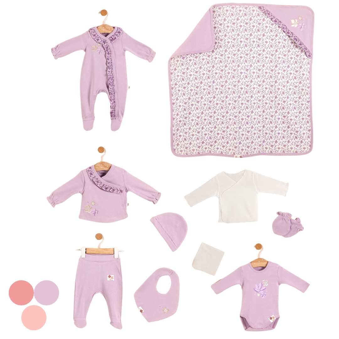 Set 10pz Neonata Floreali 100% cotone