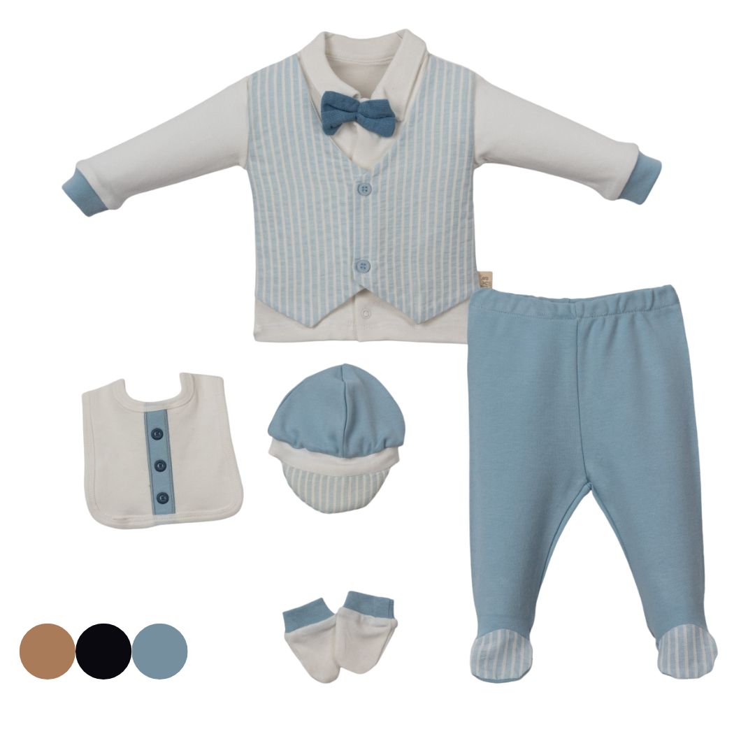 Set Nascita Cotone Neonato/ Bimbo "Piccolo Gentiluomo" 0-3 mesi