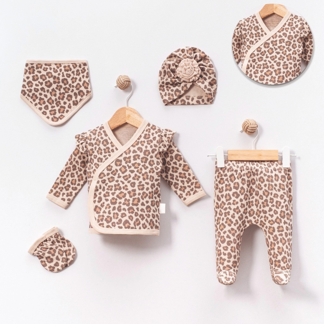 Set Neonata/ Bimba Leopardato 100% cotone