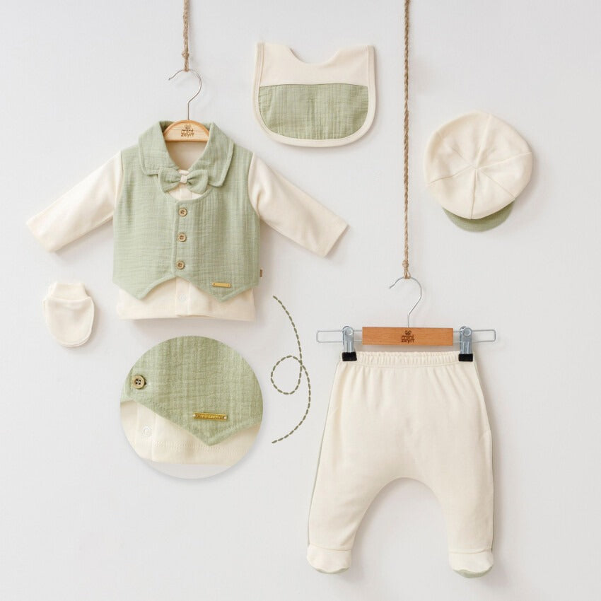 Set Nascita in Cotone Elegante Vari Colori Neonato/ Bimbo – 5 Pezzi