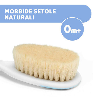 Chicco Set Pettine E Spazzola Blu in setole naturali