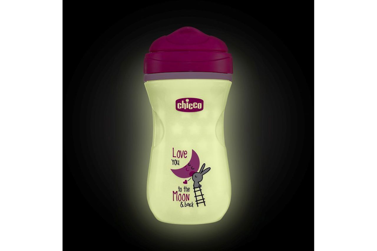 Tazza Borraccia 266ml Chicco Anti-Goccia Illumina al buio Glowing - 14M+