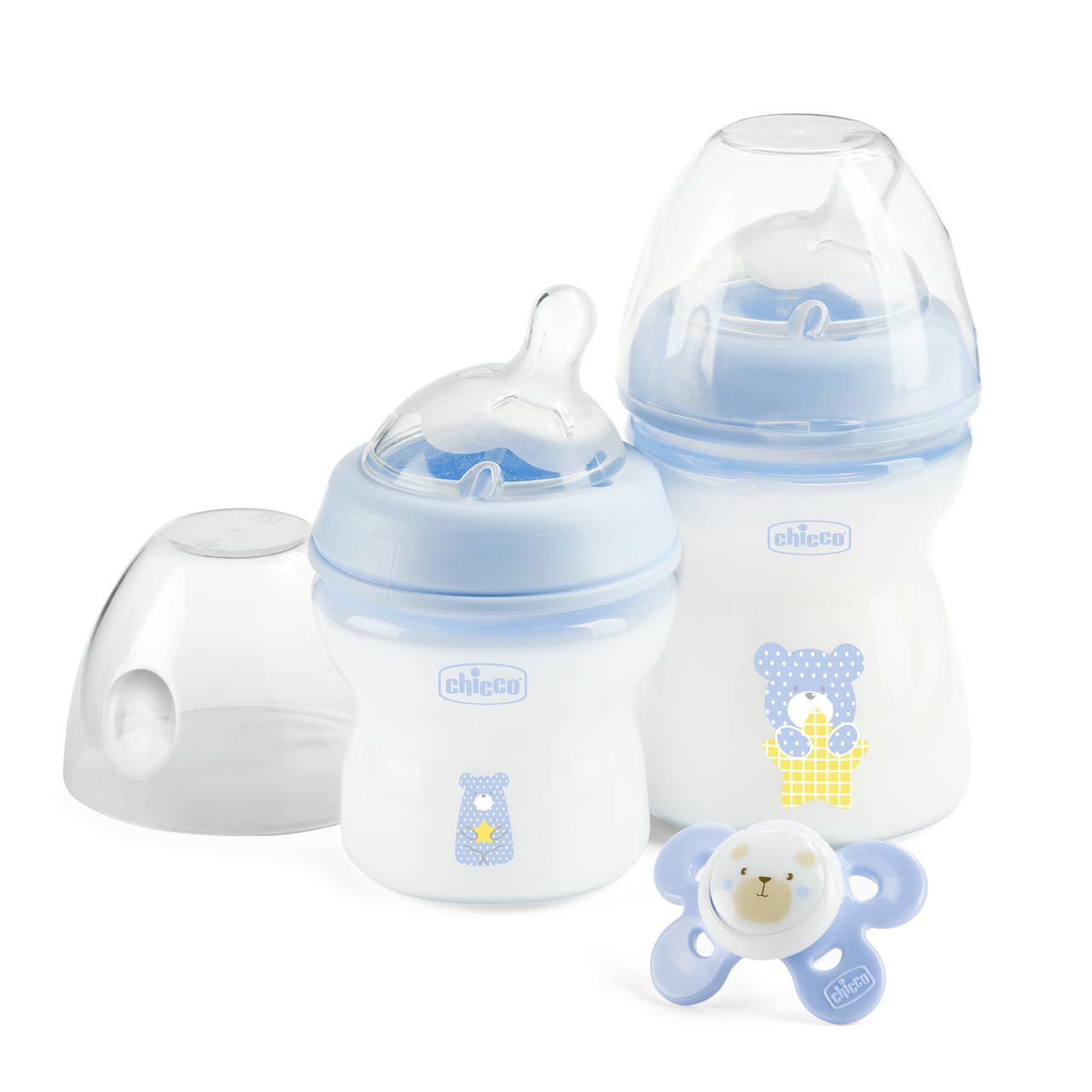 Chicco Naturalfeeling Set Regalo Biberon + ciuccio Per Bambino Azzurro