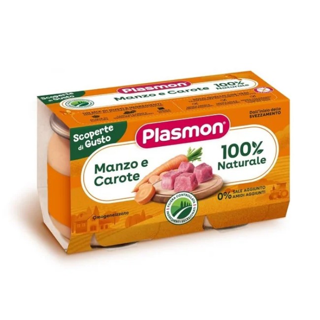 omogeneizzato plasmon manzo e carote 2x120gr