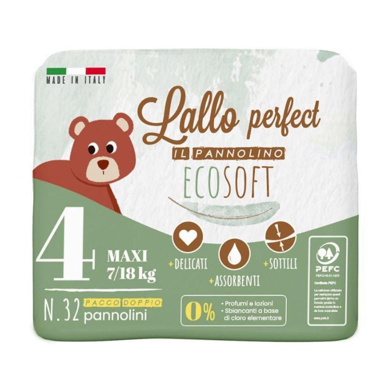 Pannolini Lallo ecosoft 4., 7-18kg 32pz - Baby Shop Store