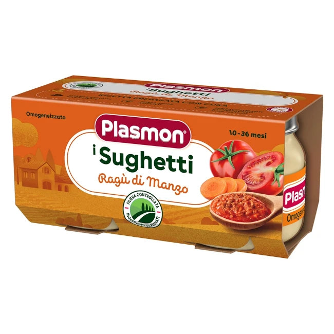 I sughetti Ragù di Manzo Plasmon 2x80gr  da8mesi