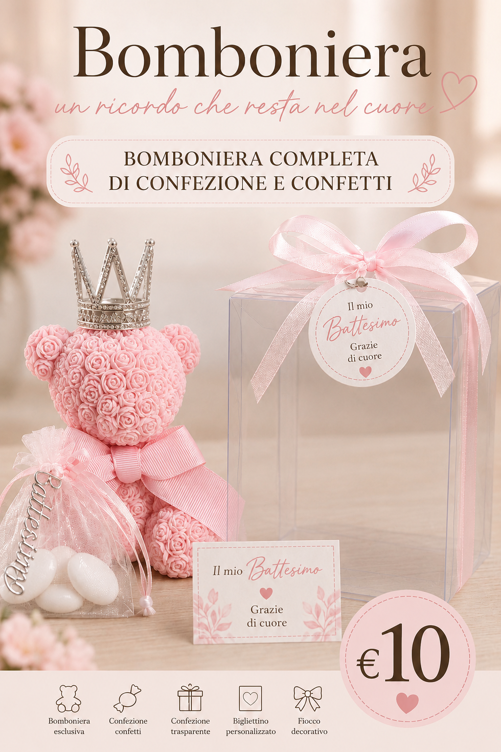 Bomboniera Orsetto con Corona