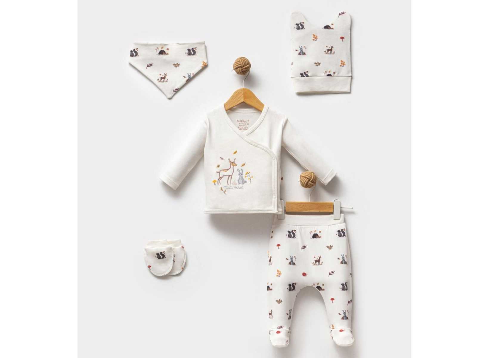 Set Nascita Neutro "Dolce Foresta" in cotone Bimbo/ Bimba