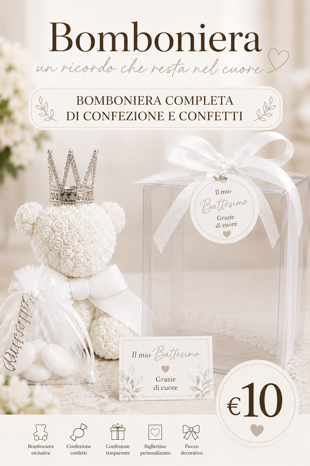 Bomboniera Orsetto con Corona