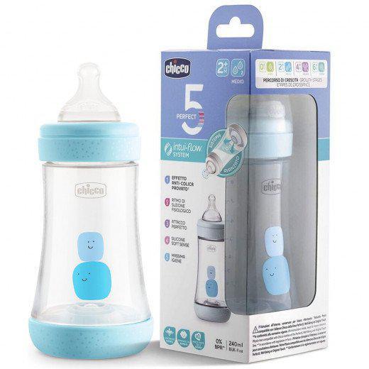 Biberon Chicco perfect 5 azzurro 240ml 2m+ anticol - Baby Shop Store