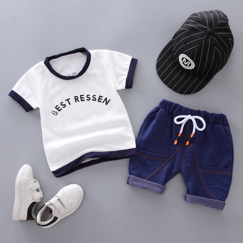 Completo Casual Bambino  T-shirt "Best Ressen" e Shorts con Coulisse