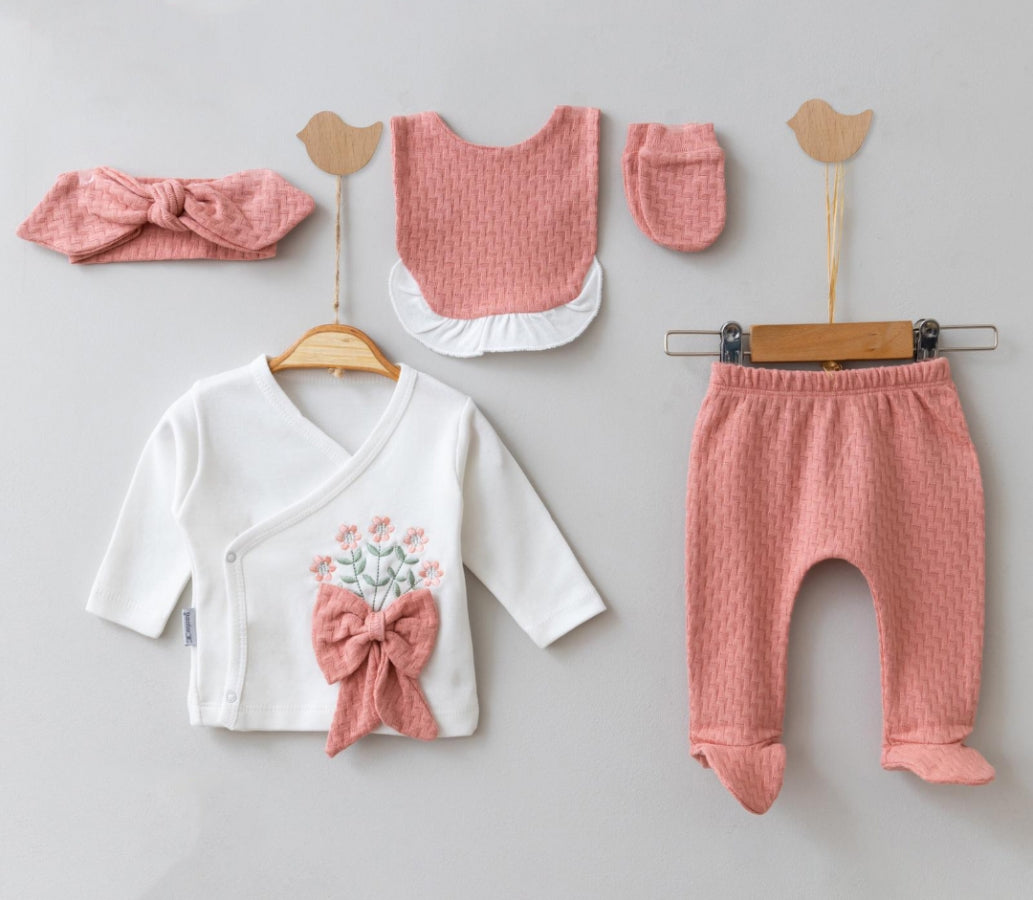 Conjunto Completo Rosa Viejo 0-3 meses Otoño/Primavera/Verano 100% Algodón