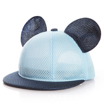 Cappellino nero estivo con orecchie  Design traspirante per bambini