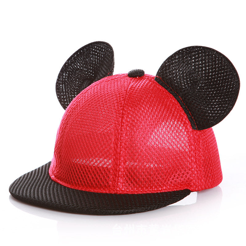 Cappellino nero estivo con orecchie  Design traspirante per bambini