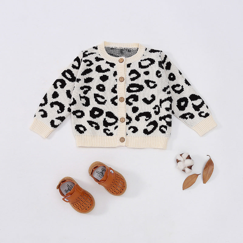 Completo bimba  in Maglia Animalier - Cardigan e Body