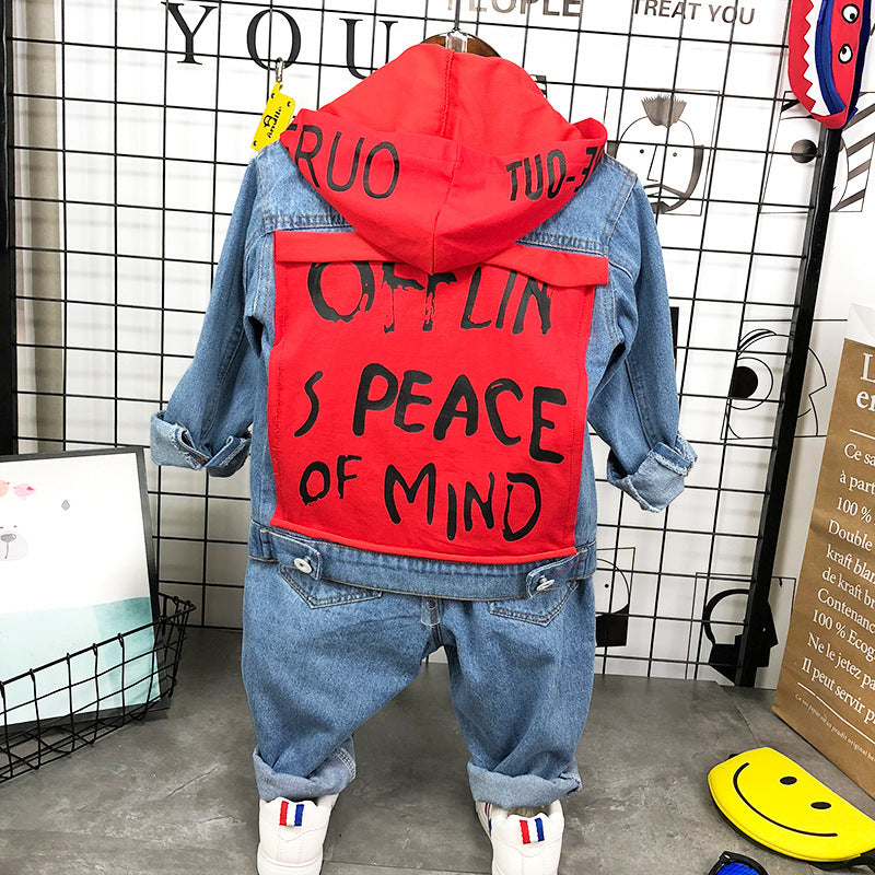 Set Jeans Bambino con Giacca in Denim e Cappuccio – Urban Style Casual