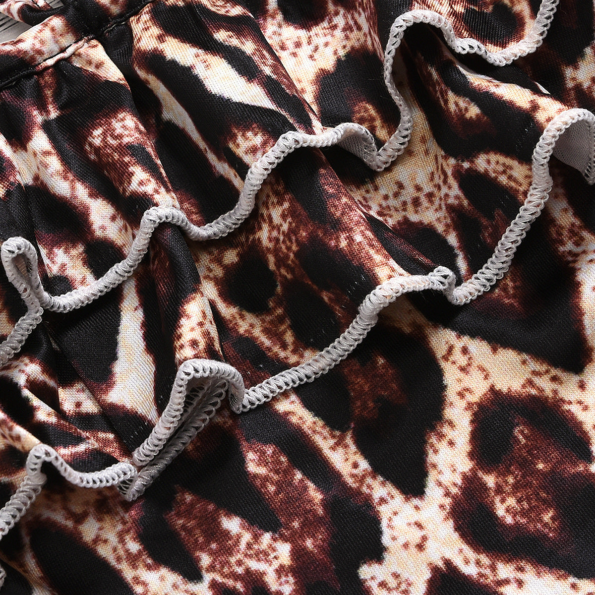 Completo estivo bambina 3 pezzi   Animalier, paillettes e denim