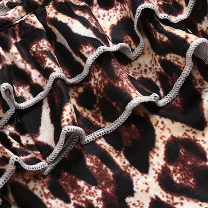 Completo estivo bambina 3 pezzi   Animalier, paillettes e denim