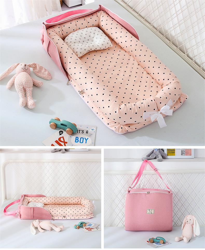 Nido - Culla Portatile Neonata in Cotone con Cuscino