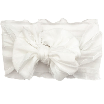 Fascia Neonata con Maxi Fiocco in Tulle  Vari Colori