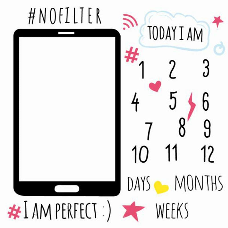 Coperta Mesiversario fotografica per neonati – Design social