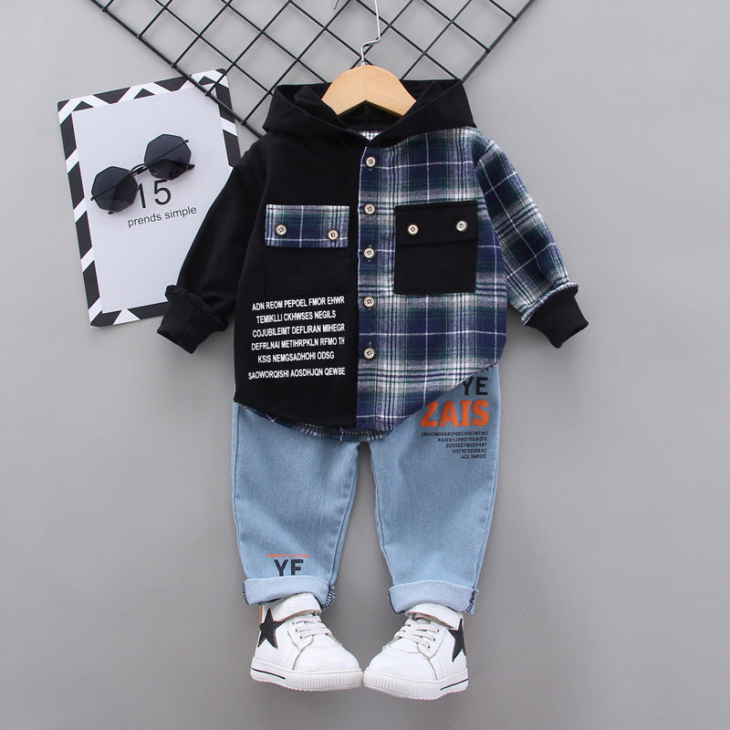 Completo Bambino Urban Style   Felpa con Cappuccio + Jeans