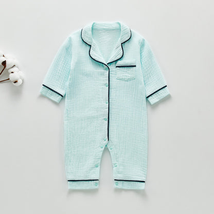 Pigiama Neonato in Cotone Morbido - Modello Unisex con Bordi a Contrasto