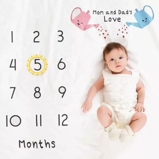 Coperta Mesiversario fotografica per neonati – “Mom and Dad’s Love”